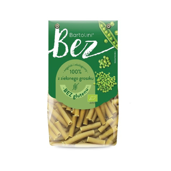 Makaron z zielonego groszku rurka bezglutenowy BIO 250 g - Bartolini