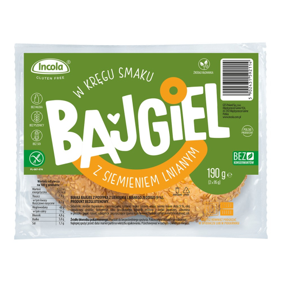 Bajgle z siemieniem lnianym bezglutenowe 190g Incola