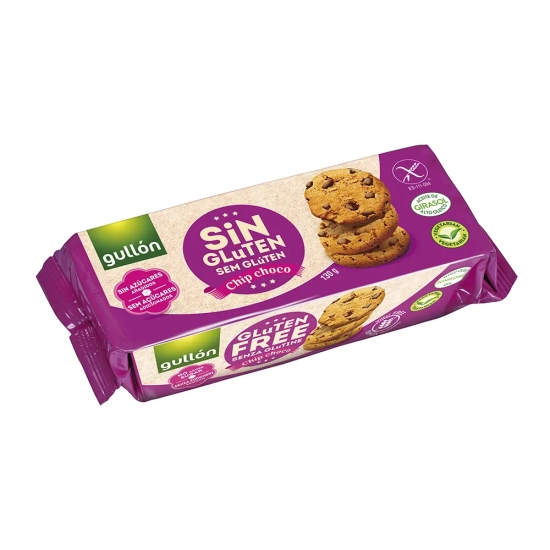 Ciasteczka z kawałkami czekolady, bezglutenowe bez dodatku cukru 130g Gullón