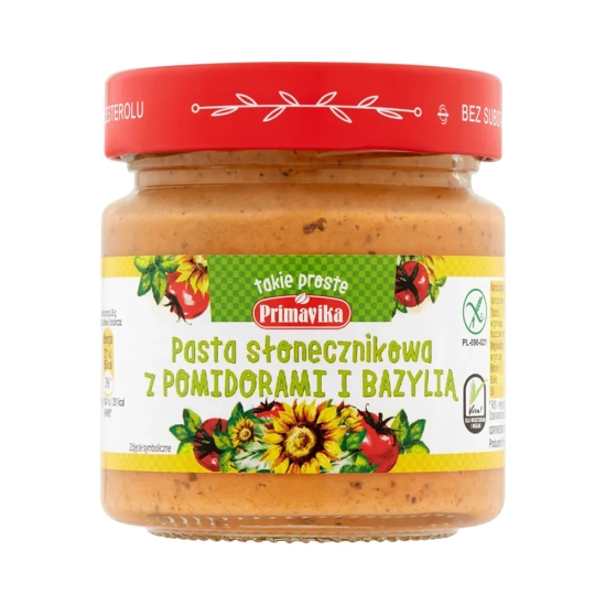Pasta słonecznikowa z pomidorami i bazylią bezglutenowa 160g Primavika