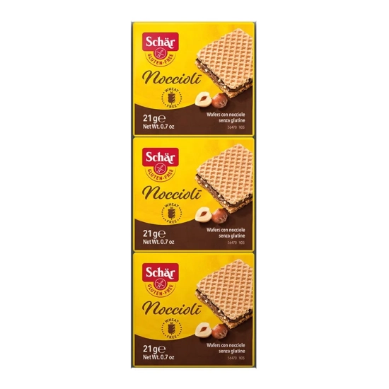 Wafelki z kremem z orzechów laskowych 3x21g bezglutenowe 63g Schar