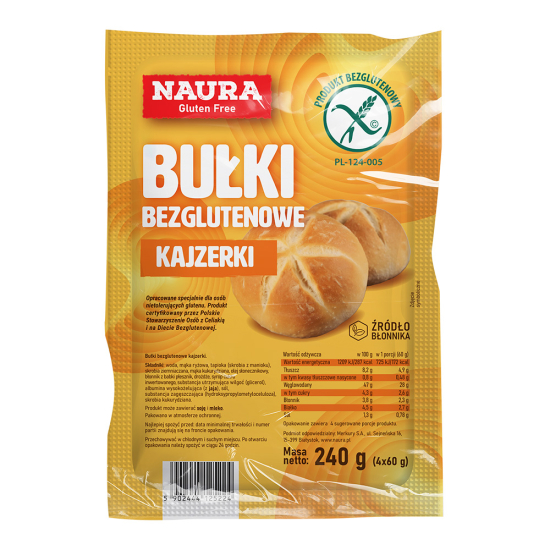 Bułki kajzerki bezglutenowe 240g Naura