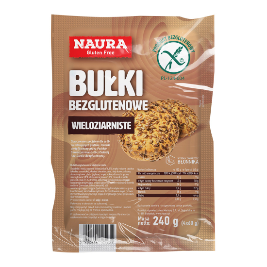 Bułki wieloziarniste bezglutenowe 240g Naura
