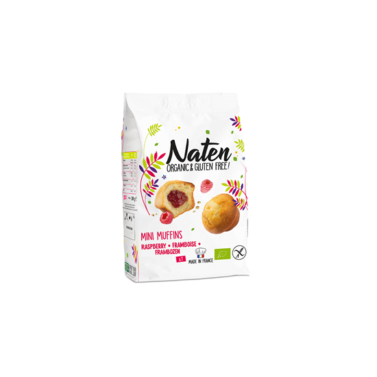 MUFFINKI MINI Z NADZIENIEM MALINOWYM BEZGLUTENOWE BIO 200g  NATEN