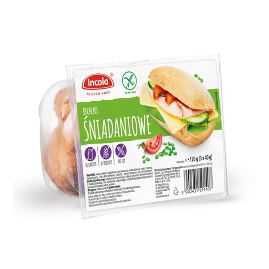 Bułki śniadaniowe bezglutenowe 120g Incola