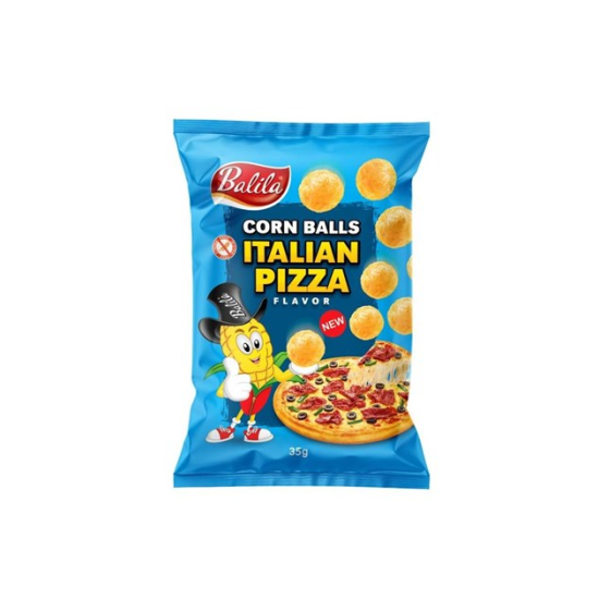 Chrupki kukurydziane o orientalnym smaku pizzy bezglutenowe 35g Balila
