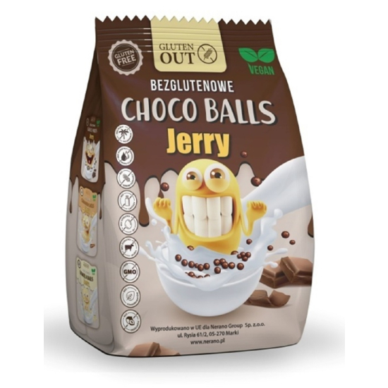 KULKI ZBOŻOWE KAKAOWE BEZGLUTENOWE 375g JERRY GLUTEN OUT