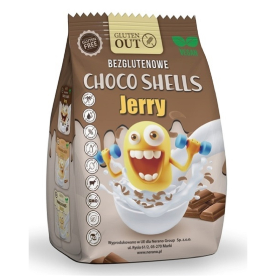 MUSZELKI ZBOŻOWE KAKAOWE BEZGLUTENOWE 375g JERRY GLUTEN OUT