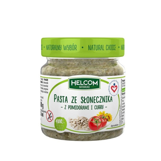 Pasta ze słonecznika z pomidorami i curry bezglutenowa 180 g - Helcom