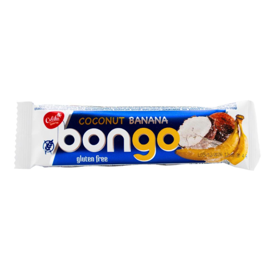 Baton Bongo kokosowy w polewie o smaku czekolady mlecznej o smaku bananowym 40g Celita