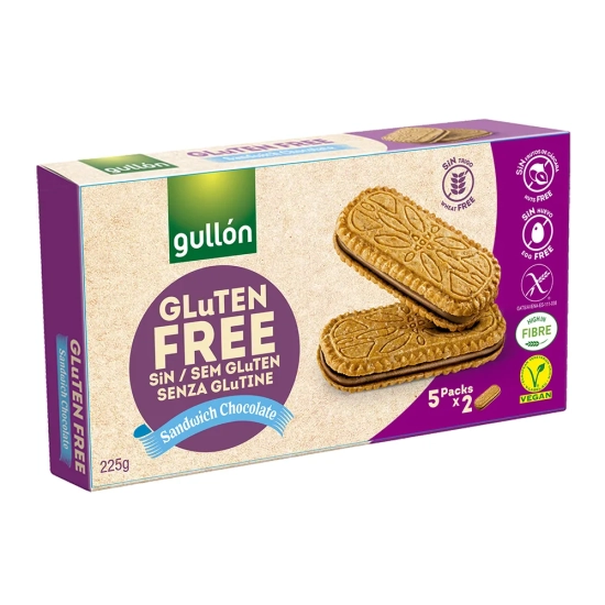 Ciasteczka z kremem czekoladowym bezglutenowe 225 g Gullón