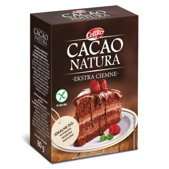 Cacao Natura - ekstra ciemne bezglutenowe 80g Celiko
