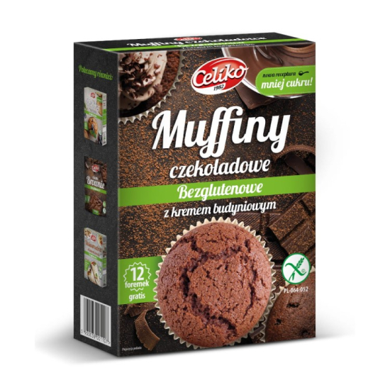 Muffiny czekoladowe z kremem budyniowym - bezglutenowe 310g Celiko
