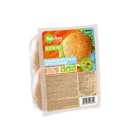 Bułki hamburgerowe z sezamem bezglutenowe 140g Balviten