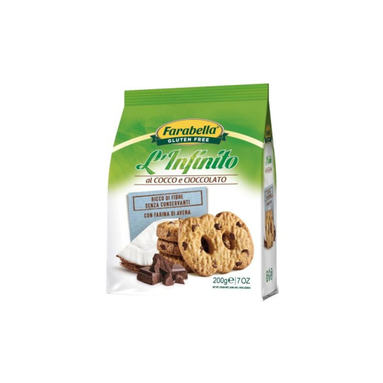 Ciasteczka ósemki czekoladowo-kokosowe bezglutenowe 200g Farabella